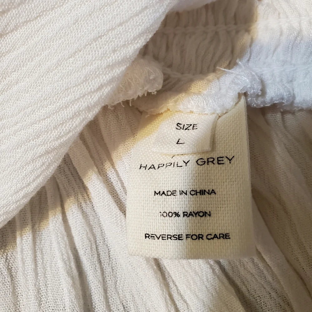 Happily Grey cream colored maxi skirt with high front split - Picture 4 of 6